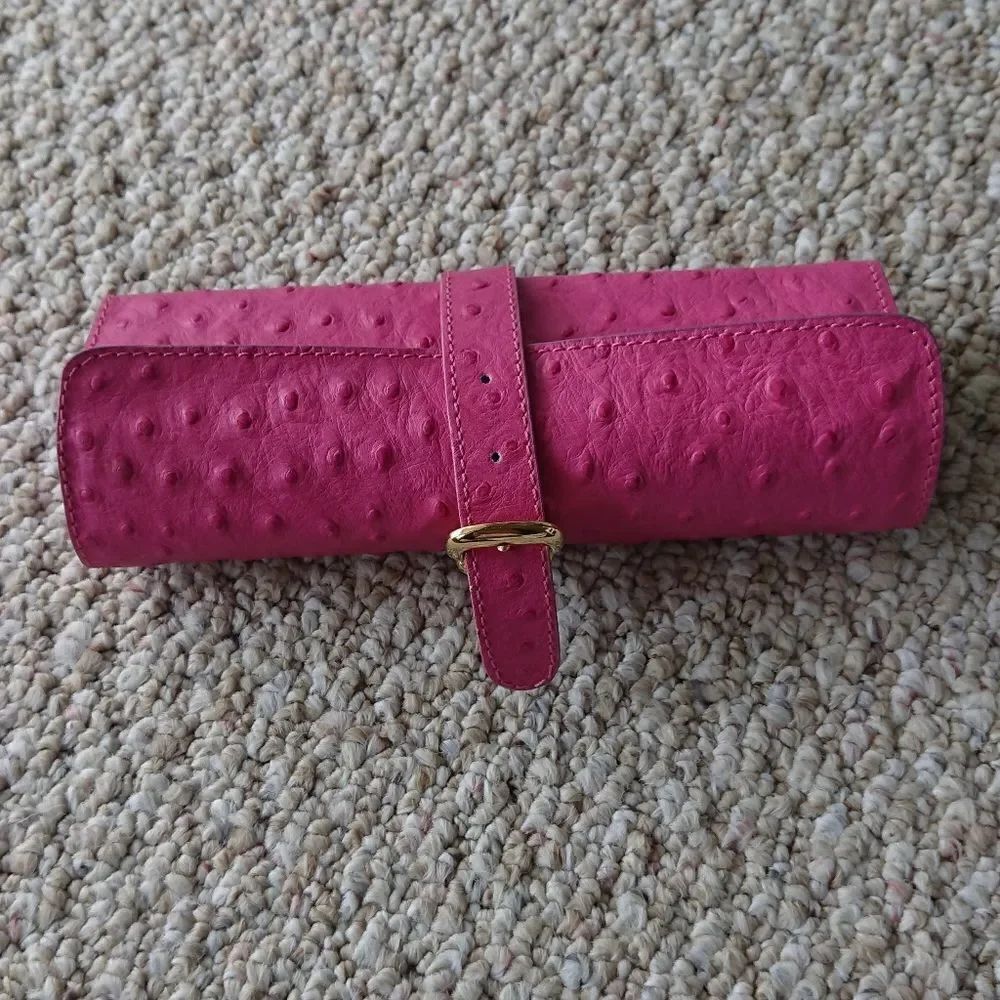 Ghibli Genuine ostrich Italy makeup/brush bag
